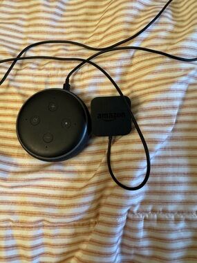 Amazon Black Echo Dot with Amazon-Branded Power Adapter